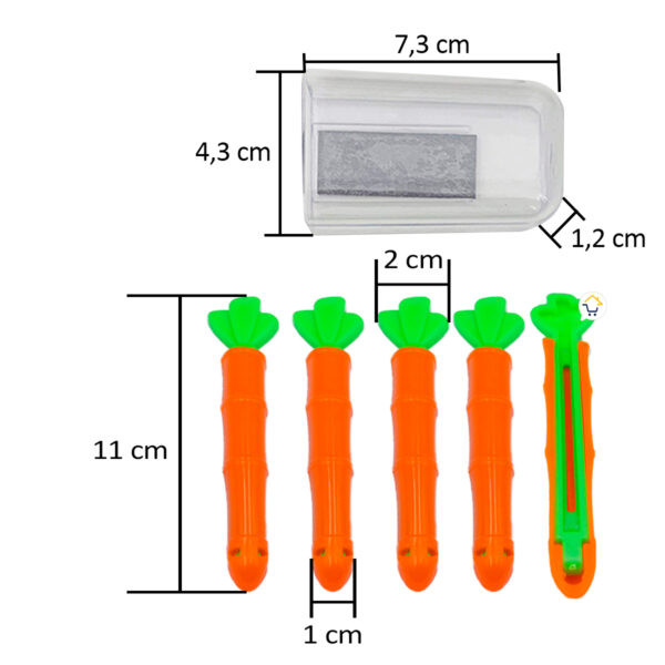 Set x10 Clip Sellador De Bolsas Pinza De Zanahoria Hermético Magnético - Imagen 4