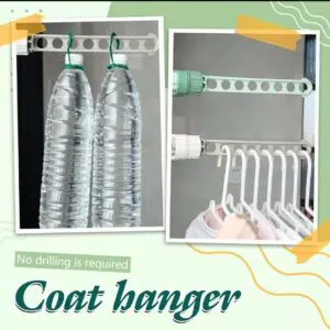 Colgador de ropa multifunción para marco de ventana sin perforaciones, ideal para secar botellas y colgar prendas.
