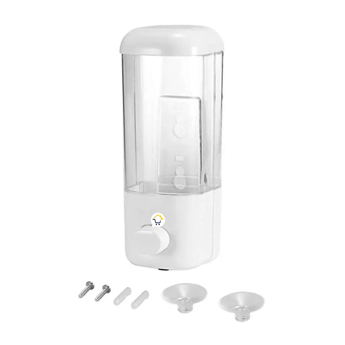 Dispensador de jabón, shampoo y antibacterial 380ml con dosificador y accesorios.