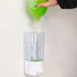 Dispensador de jabón líquido transparente de 380 ml, ideal para shampoo o antibacterial.