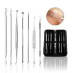 Kit extractor de espinillas 7 piezas: removedor de acné, puntos negros y comedones.