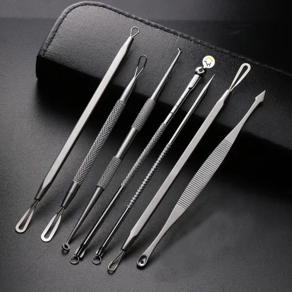 Kit extractor de espinillas 7 piezas: removedor de acné, puntos negros y comedones.