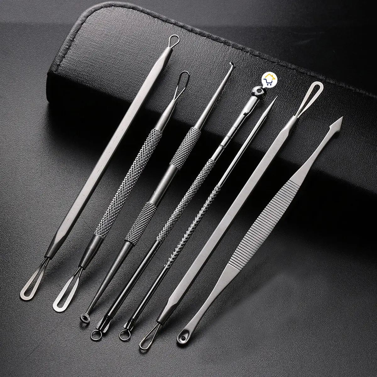 Kit extractor de espinillas 7 piezas: removedor de acné, puntos negros y comedones.