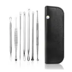 Kit de 7 extractores de espinillas y removedor de acné con estuche para puntos negros.
