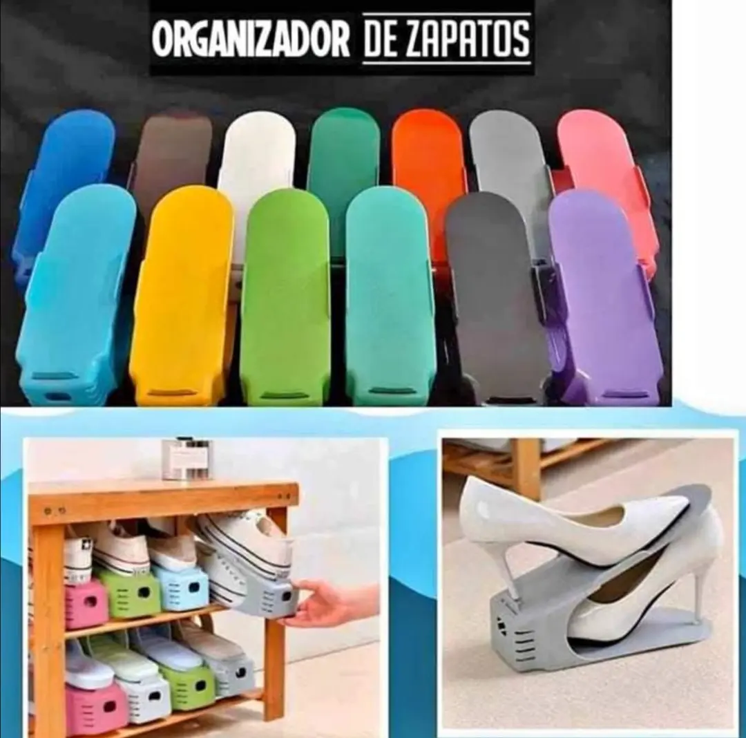 Set x4 Organizadores de Zapatos apilables para maximizar espacio y mantener todo en orden.