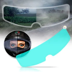 Película antivaho para visor de casco de moto, protege de empañamiento y lluvia.