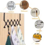 Perchero organizador de 5 ganchos plegable colgador para puerta, ideal para baño, cocina y oficina.