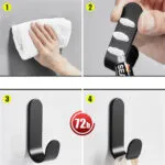 Set X10 ganchos adhesivos de acero inoxidable, ideal para organizar tu hogar.