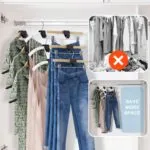 Set x12 ganchos corazón para ropa, organizador de armario que ahorra espacio.