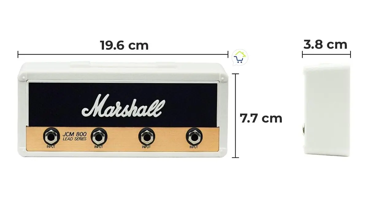Portallaves de amplificador de guitarra Marshall JCM 800, soporte para llavero con medidas 19.6x7.7x3.8 cm.