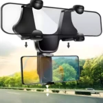 Soporte para celular de auto expandible, rotación 360, para retrovisor.