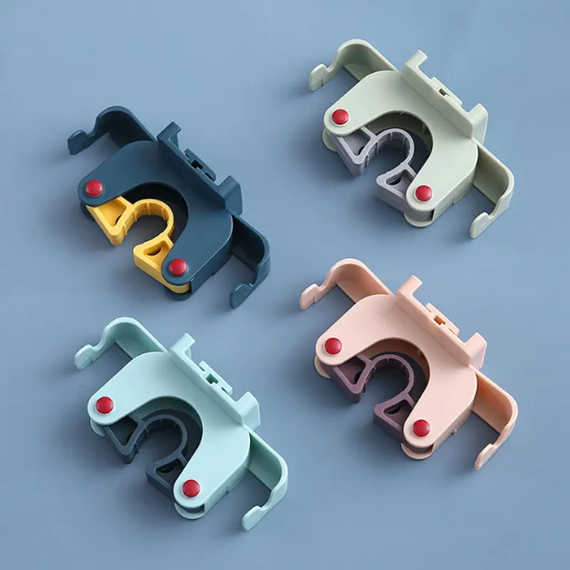 Set x2 Soportes para escobas y traperos con gancho adhesivo en varios colores.