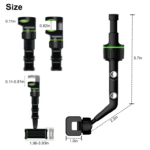 Soporte para teléfono con espejo retrovisor 360°, ajustable y multiuso para auto, 5.7" alto.