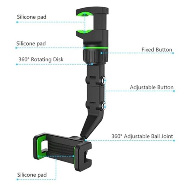 Soporte Para Teléfono Con Espejo Retrovisor 360º Multiuso - Imagen 2