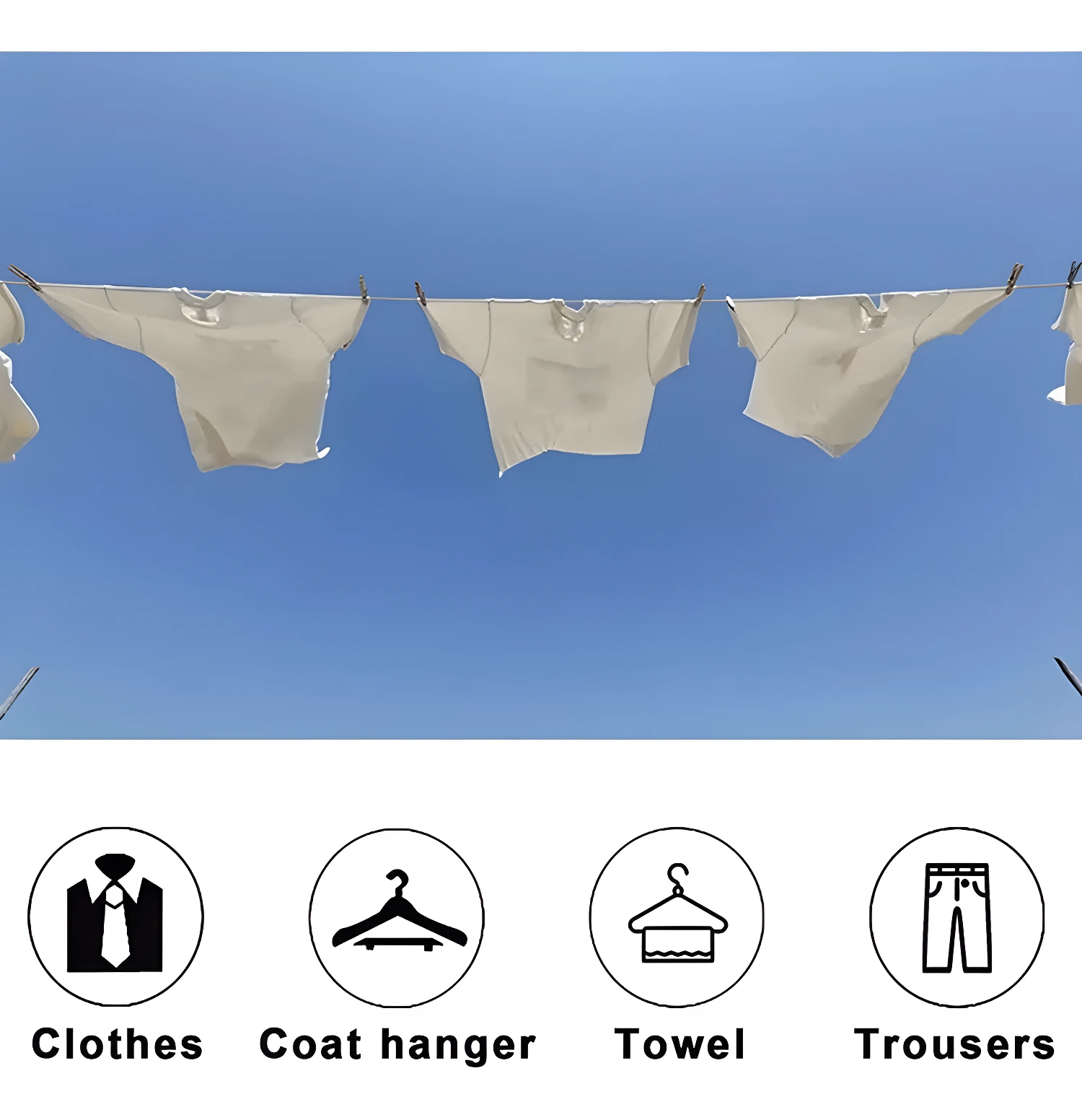 Tendedero de ropa plegable con 5 cuerdas para secar al aire libre, ideal para colgar ropa.