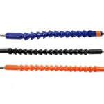 Set x2 extensiones flexibles para taladro: azul, negro y naranja con puntas hexagonales.