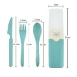 Juego de cubiertos para viaje o camping con estuche: tenedor, cuchara y cuchillo de 15-17 cm.
