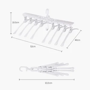 Perchero colgante ahorrador plegable con 8 ganchos, ideal para secar ropa.