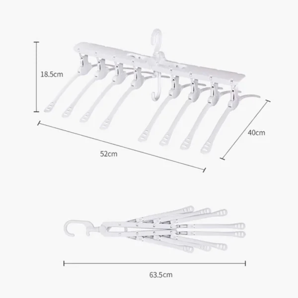 Perchero colgante ahorrador plegable con 8 ganchos, ideal para secar ropa.