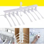 Perchero colgante ahorrador de ropa con múltiples brazos, ideal para secar y organizar prendas.