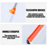 Trapeador Limpiador De Microfibra con hebilla telescópica y doble raspador para limpieza sin marcas de agua.
