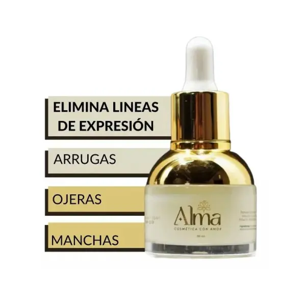 Duo Antiedad Alma: Serum con gotero para eliminar líneas de expresión, arrugas, ojeras y manchas.