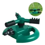 Aspersor rociador de riego automático 360 para jardín, kit x2, color verde.