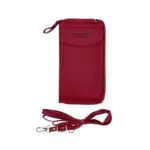 Bolso de lujo rojo porta celular multifunción con correa, estilo clásico.