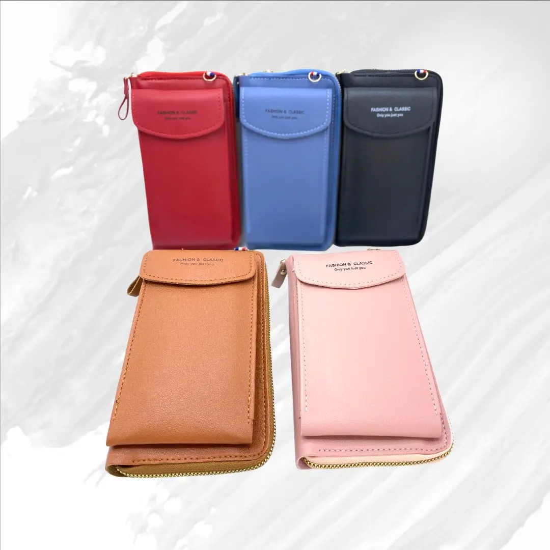 Bolso de lujo porta celular multifunción en colores rojo, azul, negro, café y rosa, ideal para mujeres.