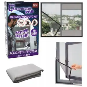 Cortina malla anti mosquitos magnética para ventanas, fácil instalación y remoción.