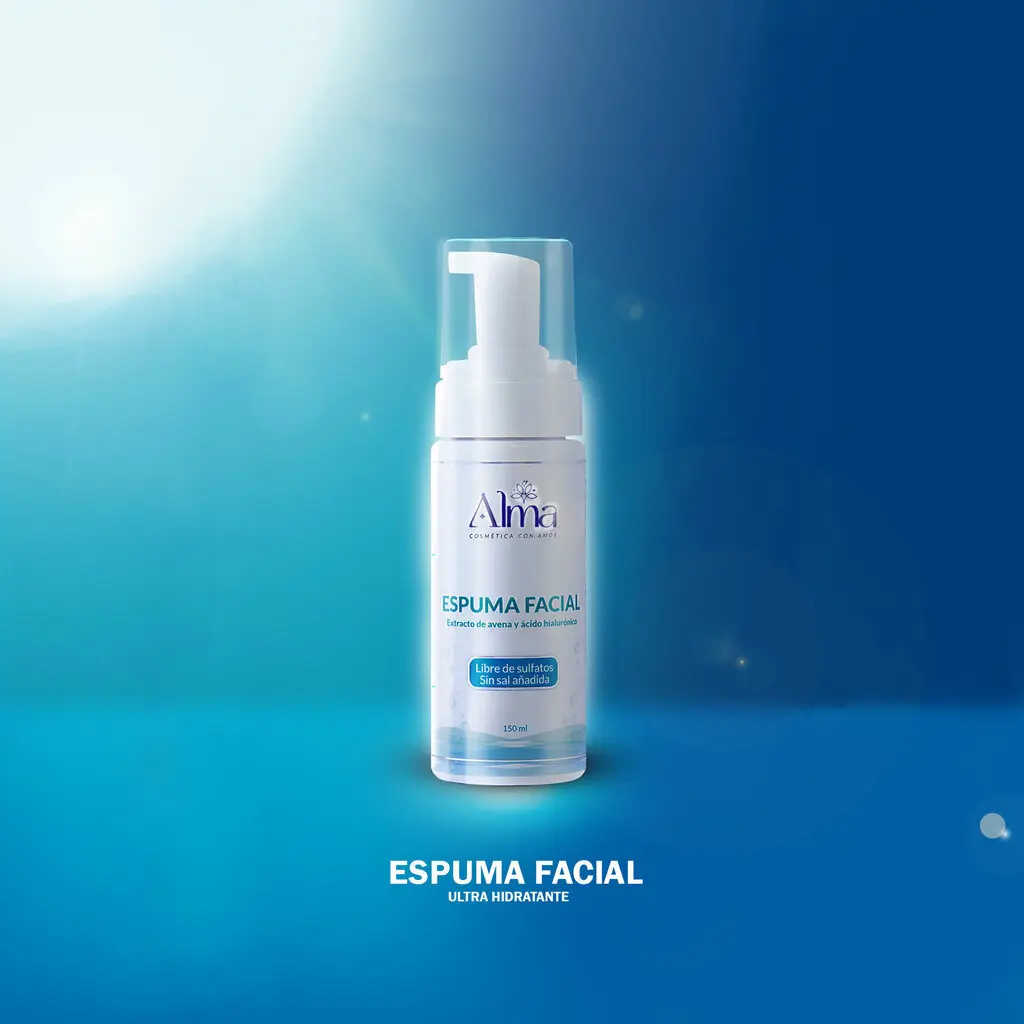 Espuma facial Alma limpiadora hidratante con extracto de avena y ácido hialurónico