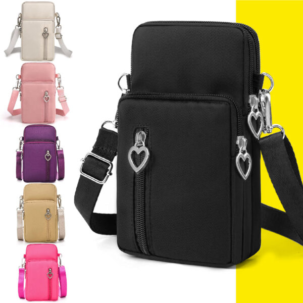 Mini Bolso Billetera Porta Celular Manos Libres Para Mujer - Imagen 1