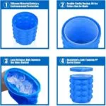 Mini Hielera Flexible Portátil: Cubos de hielo fáciles de liberar, diseño de doble cavidad.