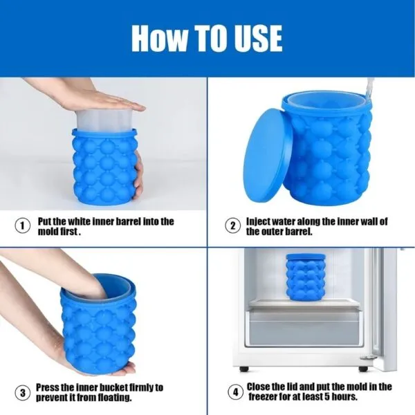 Mini Hielera Flexible Portátil: Instrucciones de uso para hacer cubos de hielo perfectos.