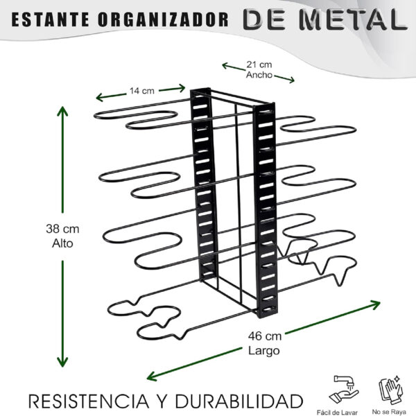 Organizador De Ollas Sartenes 8 Niveles Ajustable 3 Modos - Imagen 4