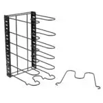Organizador de ollas y sartenes de 8 niveles, ajustable, 3 modos, alambre negro.
