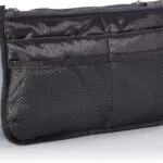 Organizador expandible para bolso de dama, ideal para viajes y maletas, con múltiples compartimentos.