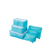Organizador de maleta X6 en azul turquesa, bolsos de viaje con cierres para organizar ropa.