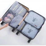 Organizador de maleta X6 para viaje: bolsos transparentes con ropa y ropa interior para empacar.