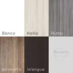 Perchero flotante de 4 ganchos dobles en acabados Blanco, Kallio, Humo, Amaretto y Wengue.