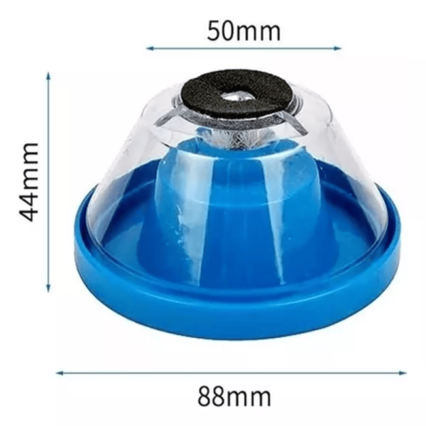 Recolector de polvo para taladro, 88mm de ancho, 44mm de alto, con tapa transparente y cepillo.