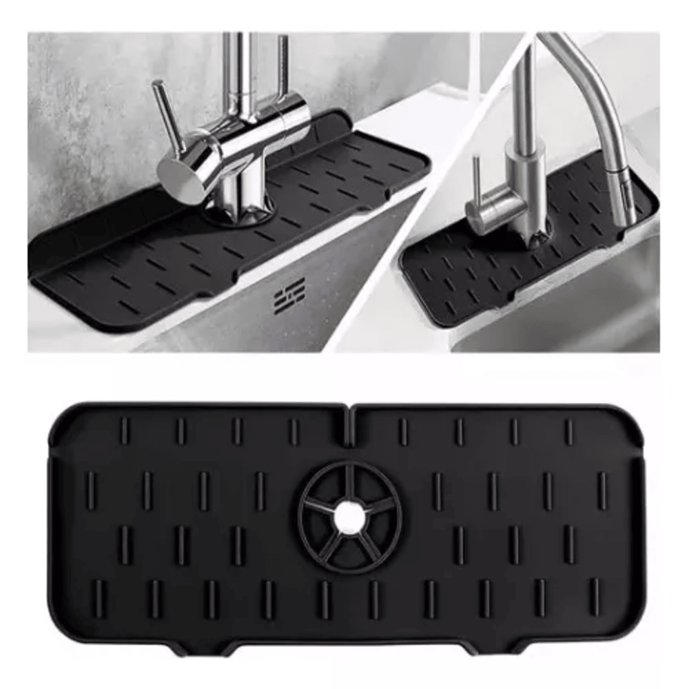 Set x2 alfombra protectora de silicona para grifo: seca y organiza tu cocina.