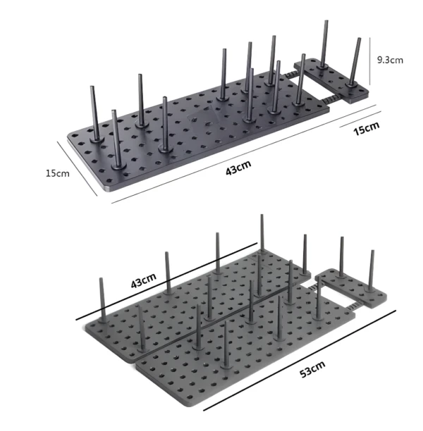 Bandeja escurridora retractil para organizar vajilla, con medidad de 43x15cm y 53x15cm.