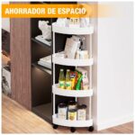 Carrito Organizador Estante Esquinero Con Ruedas Multiusos – Blanco - Imagen 1