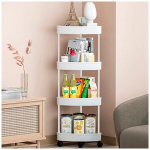 Carrito Organizador Estante Esquinero Con Ruedas Multiusos – Blanco - Imagen 3