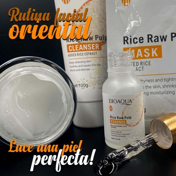 Combo De Arroz x5 Bioaqua Original (jabón+contorno+serum+crema+mascarilla) - Imagen 6