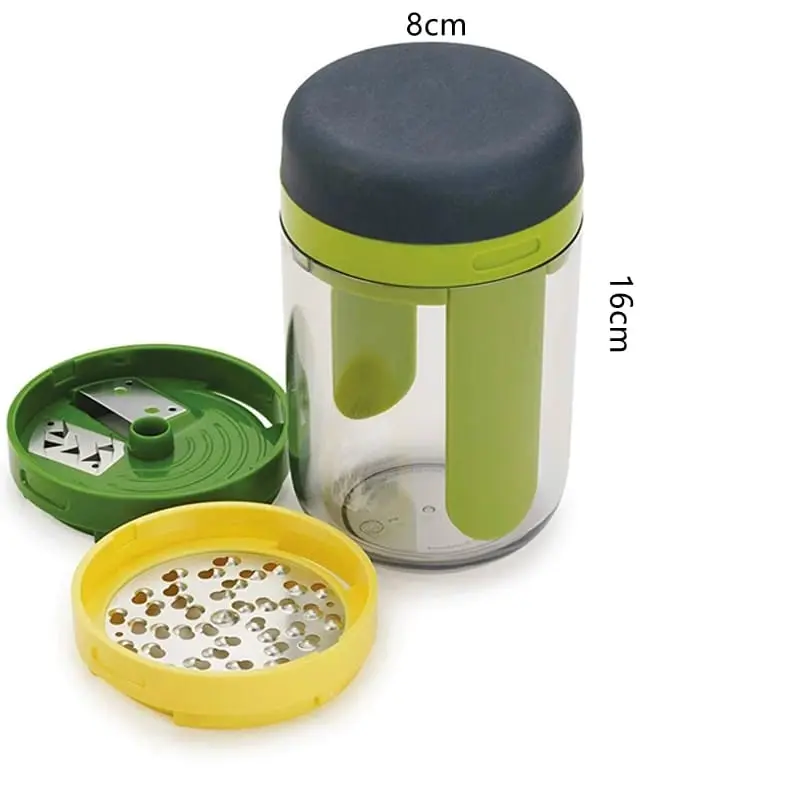 Cortador picador rallador manual de verduras en espiral 3 en 1, 16x8cm, para cocina.