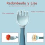 Cubiertos Flexibles Para Bebes Cuchara y Tenedor Con Estuche - Imagen 4