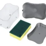 Set x2 dispensador jabón líquido lavaplatos transparente con esponja cocina