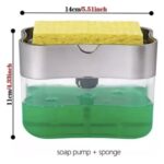 Set x2 Dispensador De Jabon Liquido Lavaplatos Con Esponja Cocina Color Transparente - Imagen 4